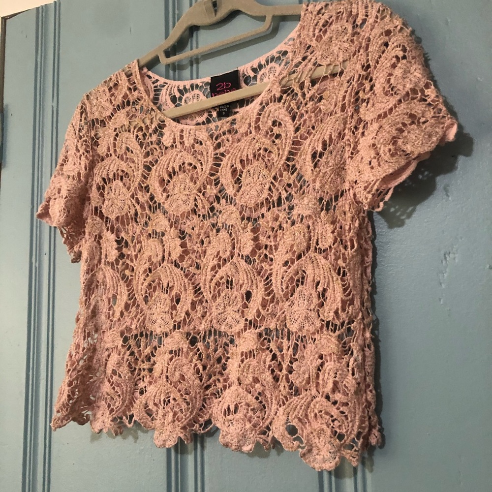 Size S - Pink/Gold Lace Cover Up